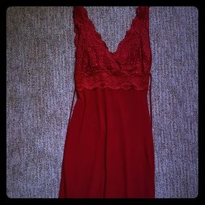 Red lacy dress